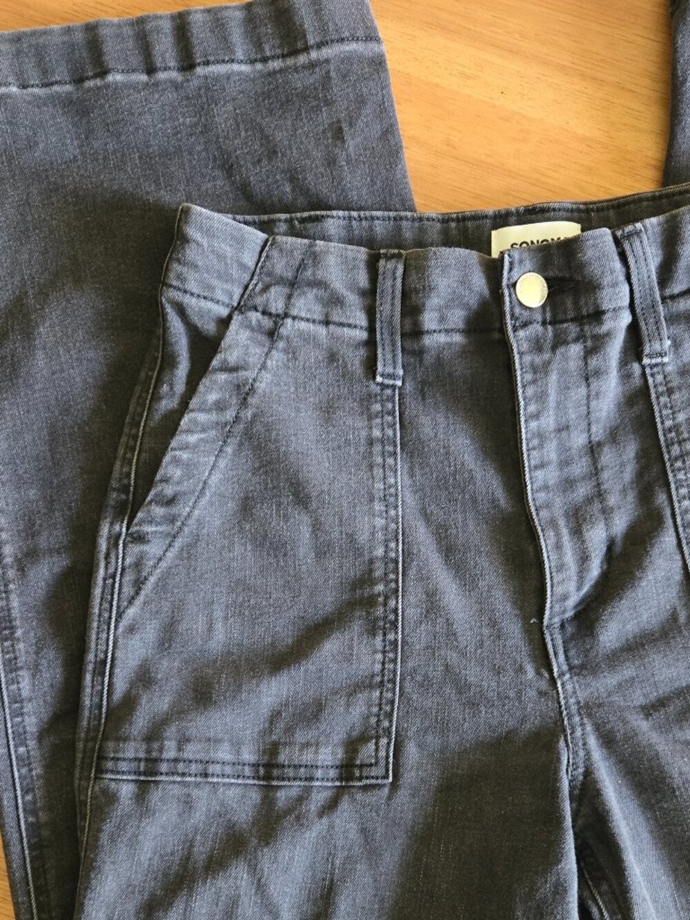 sonoma black high rise wide leg jeans utility pocket | size 10